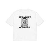 Men’s White Oversized Gaming Graphic T-Shirt – “It’s Just a Game”
